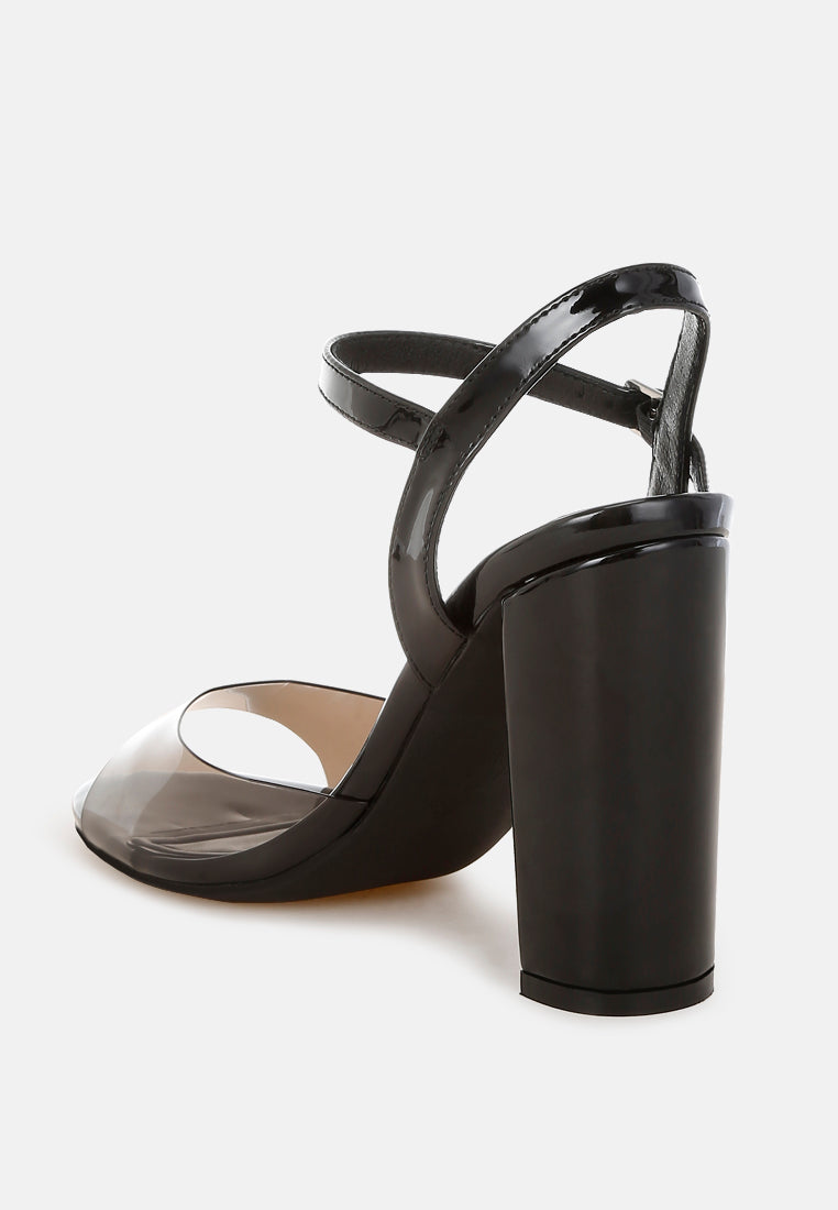 Kessel Tinted Clear Strap Block Heel Sandals