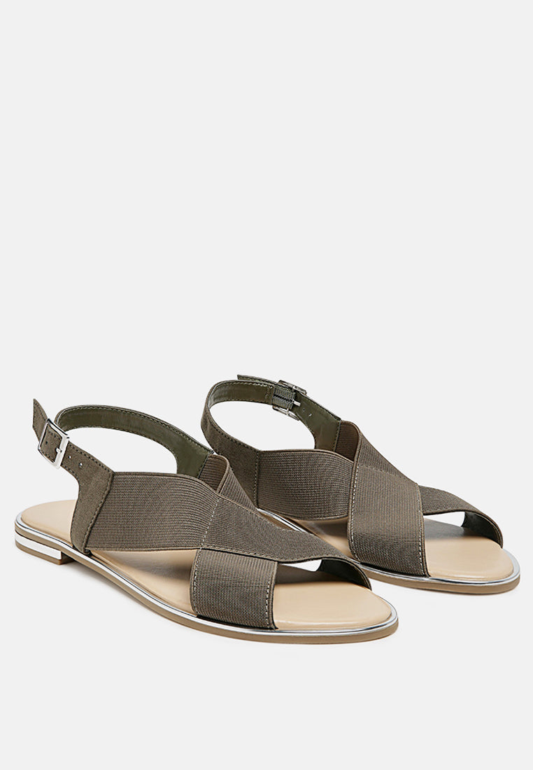 snuggle wide strap flat sandal#color_khaki