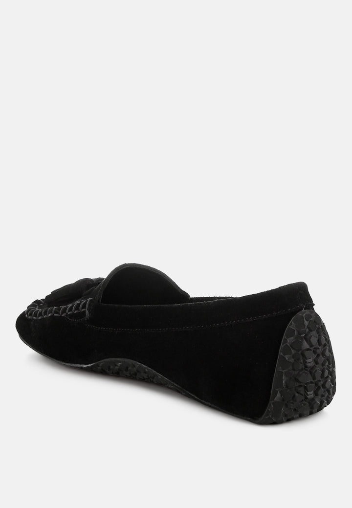 suede round toe tassel loafers by ruw#color_black