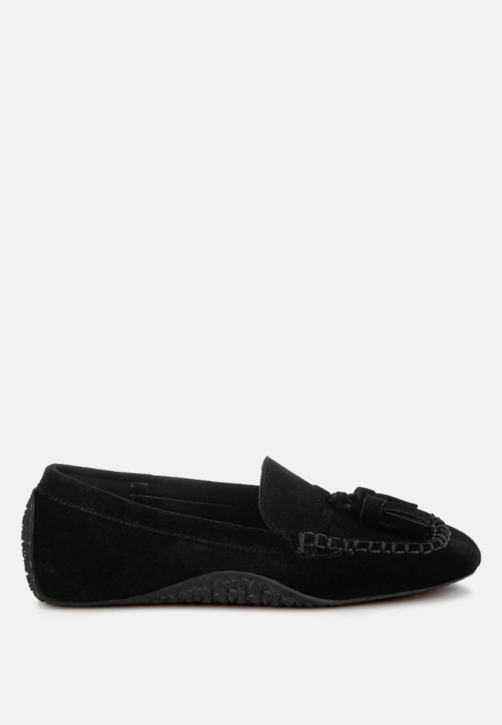 Mocasines con borlas y punta redonda de ante de Kipstar#color_black