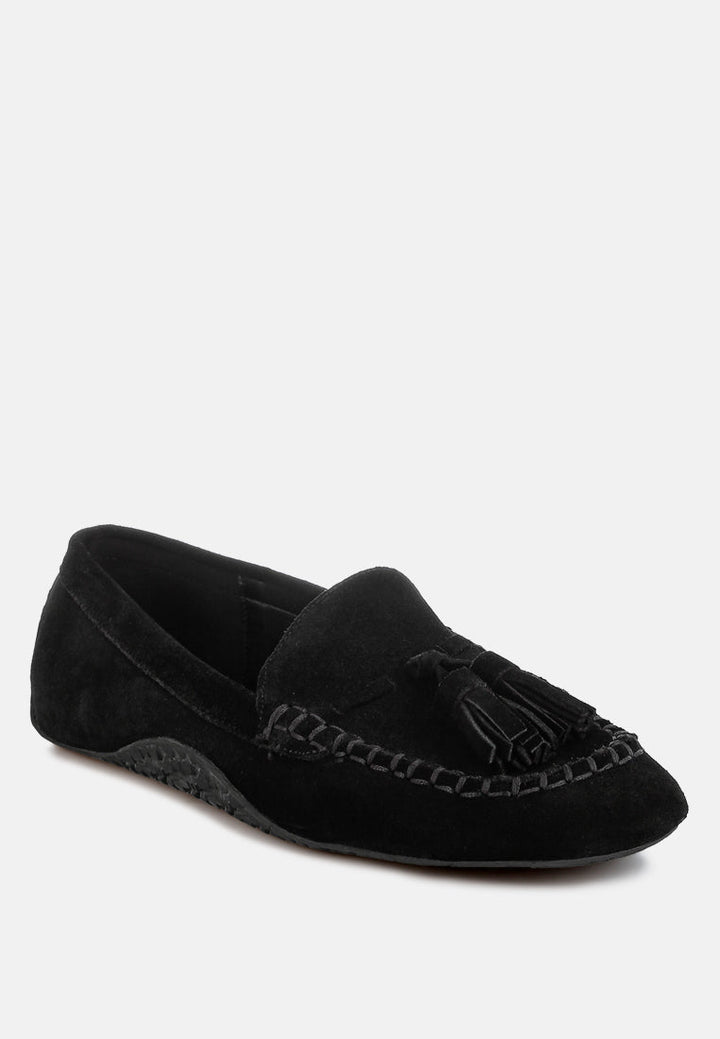 Mocasines con borlas y punta redonda de ante de Kipstar#color_black