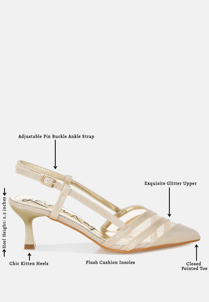 kitten heel slingback sandals by  ruw#color_gold