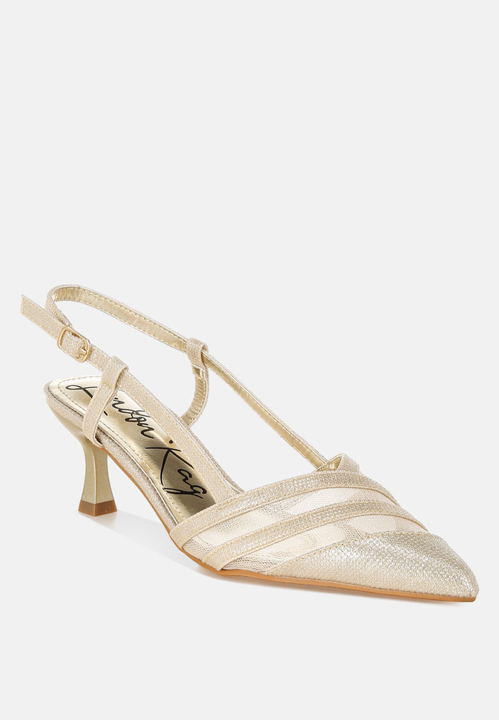 kitten heel slingback sandals by  ruw#color_gold
