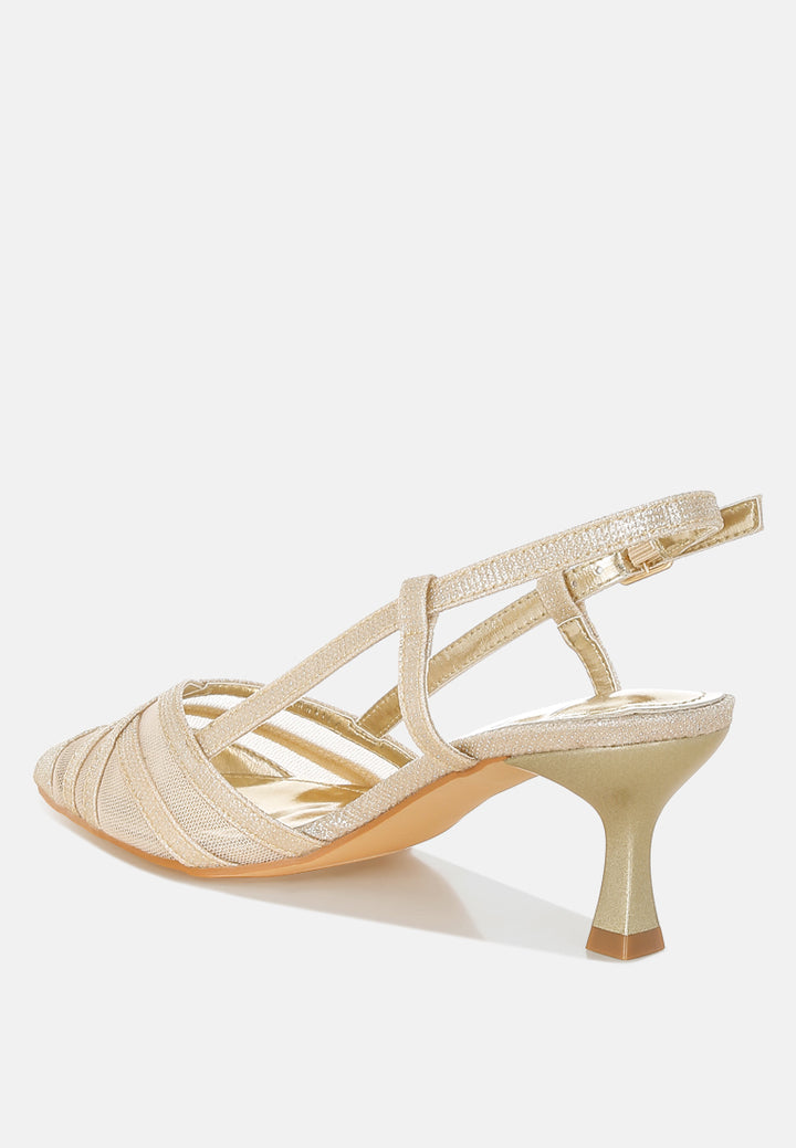 kitten heel slingback sandals by  ruw#color_gold