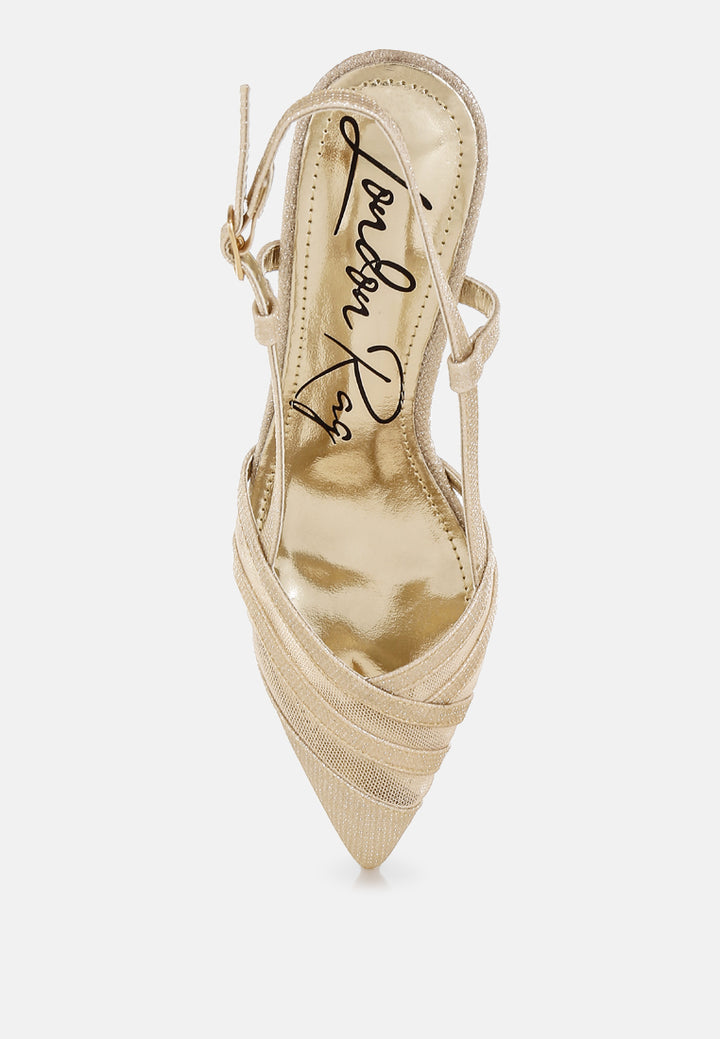 kitten heel slingback sandals by  ruw#color_gold