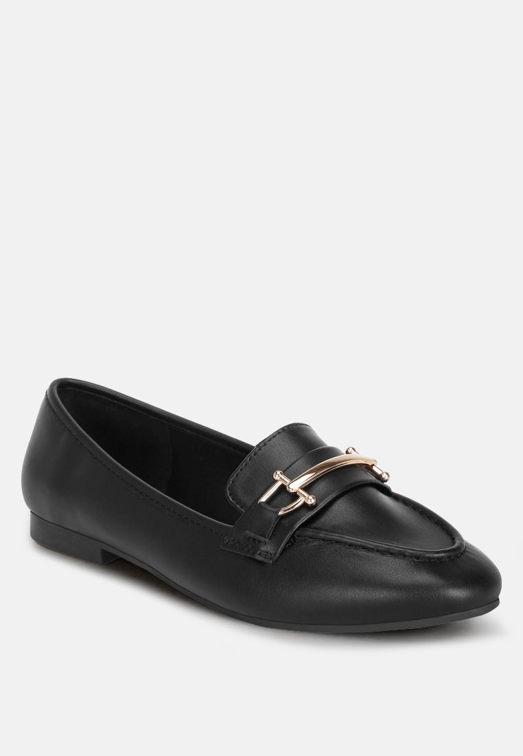 kitubhi almond toe horsebit loafers#color_black-smooth