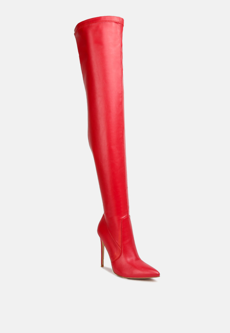 gush over knee heeled boots#color_red