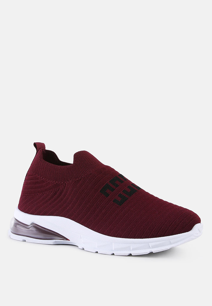 knit active kid trainers#color_wine