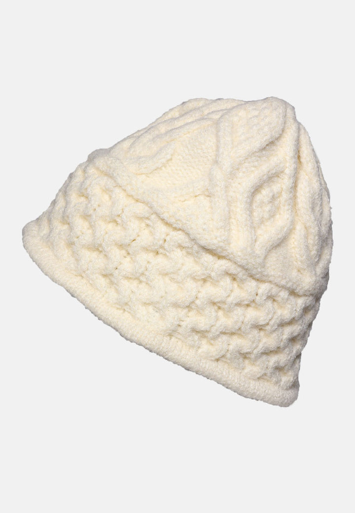 knit bucket hat#color_white