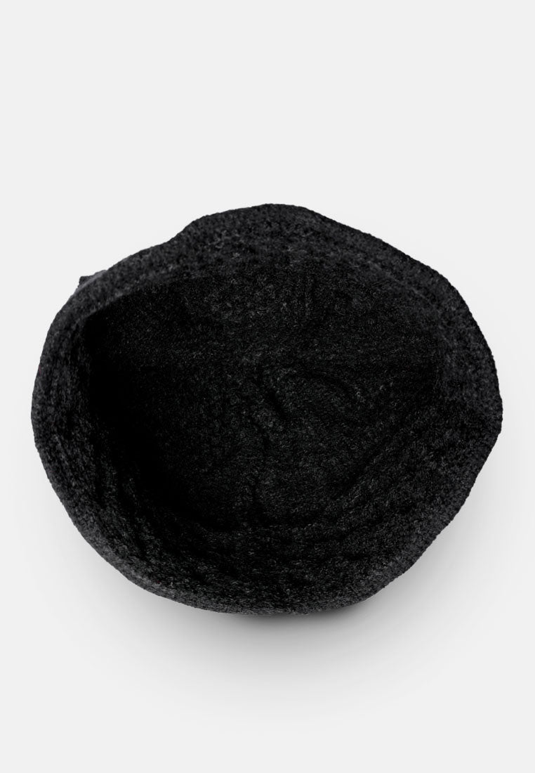 knit bucket hat#color_black