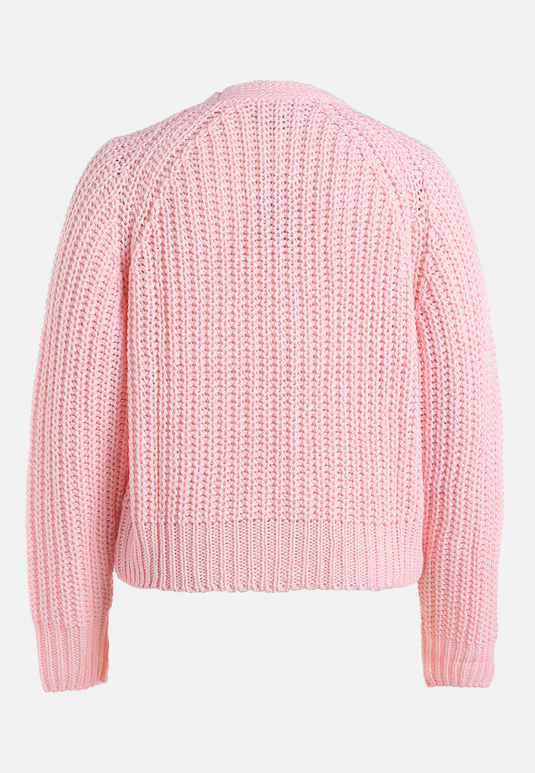 knitted button up cardigan#color_pink