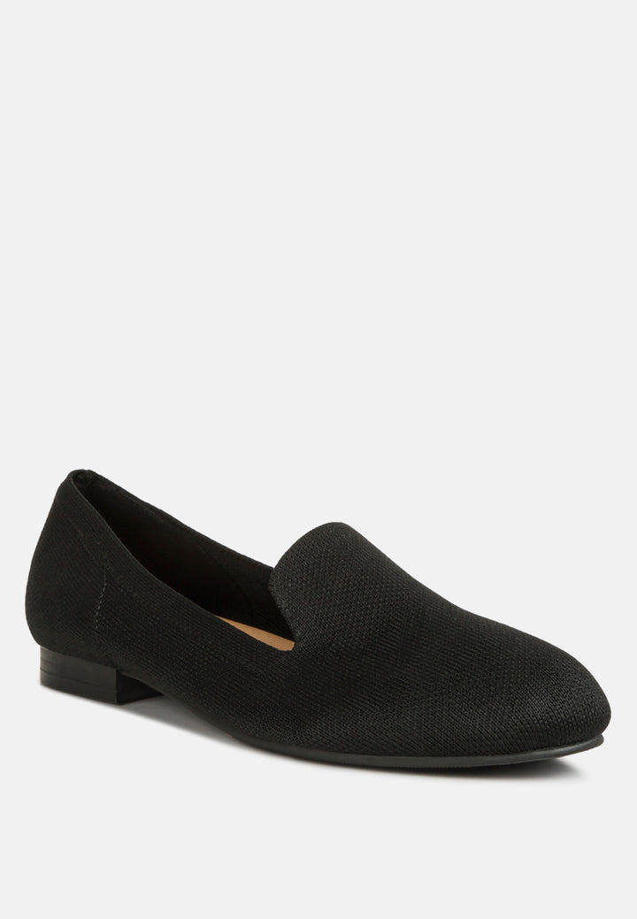 knitted flat heel loafers#color_black