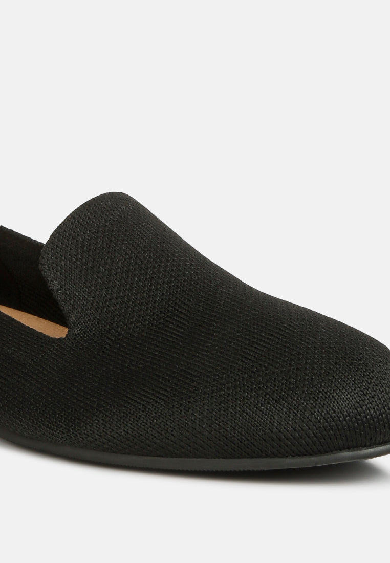 knitted flat heel loafers#color_black