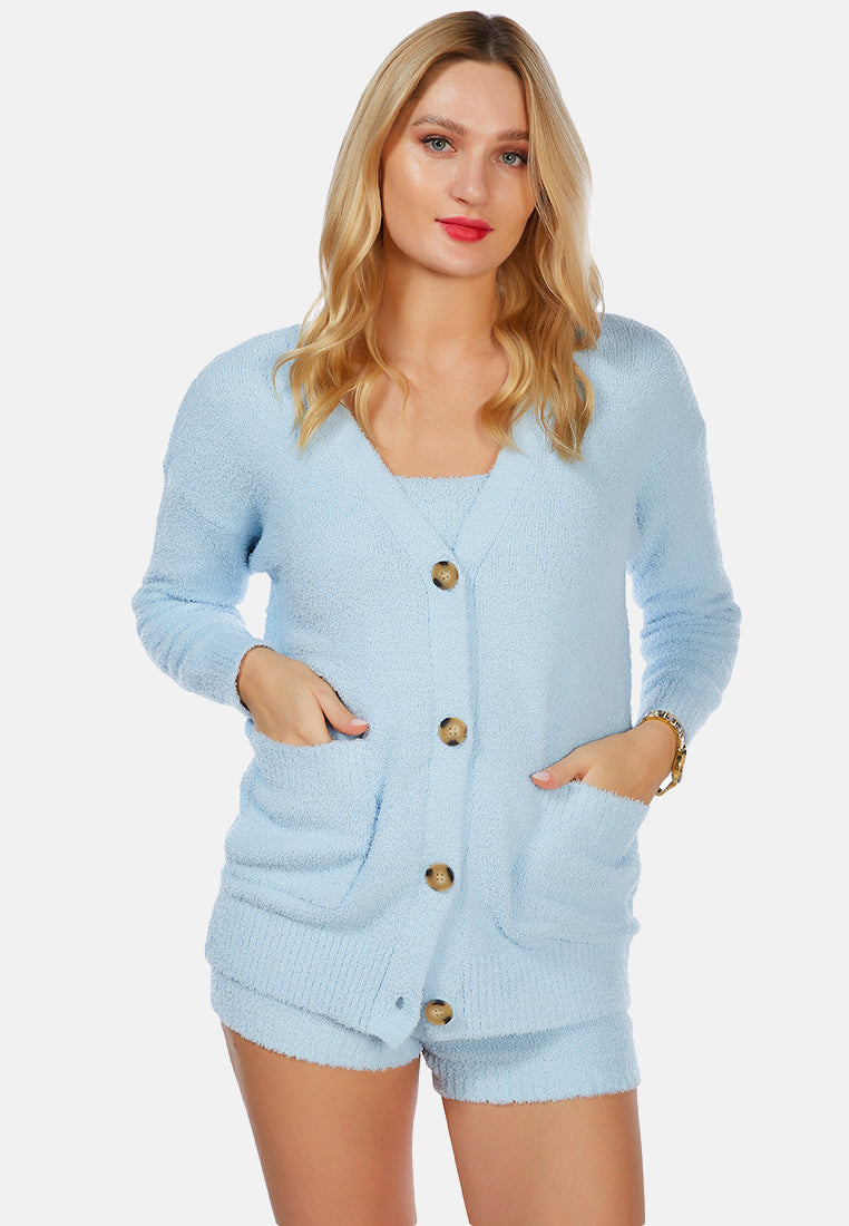 knitted full sleeve cardigan#color_blue