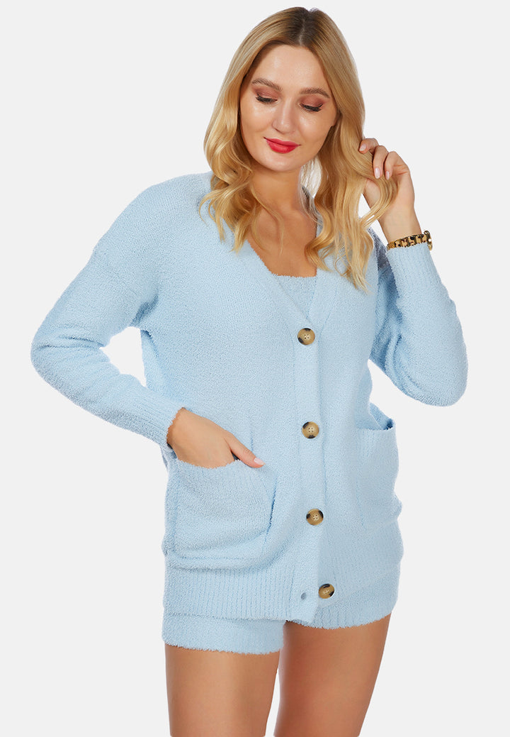 knitted full sleeve cardigan#color_blue