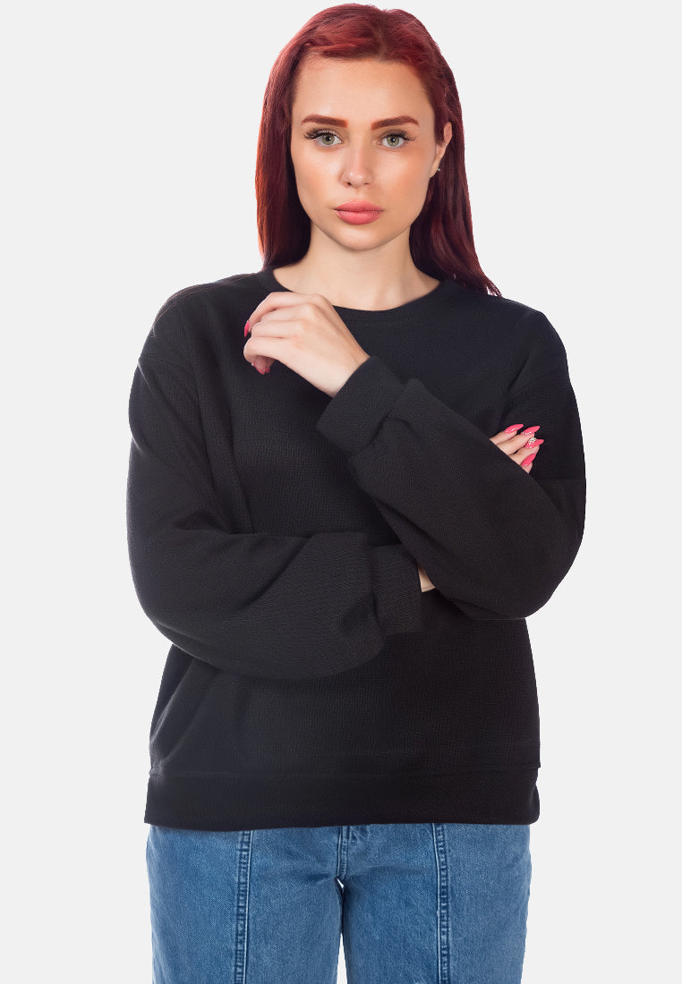 knitted long sleeve pullover sweatshirt by ruw#color_black