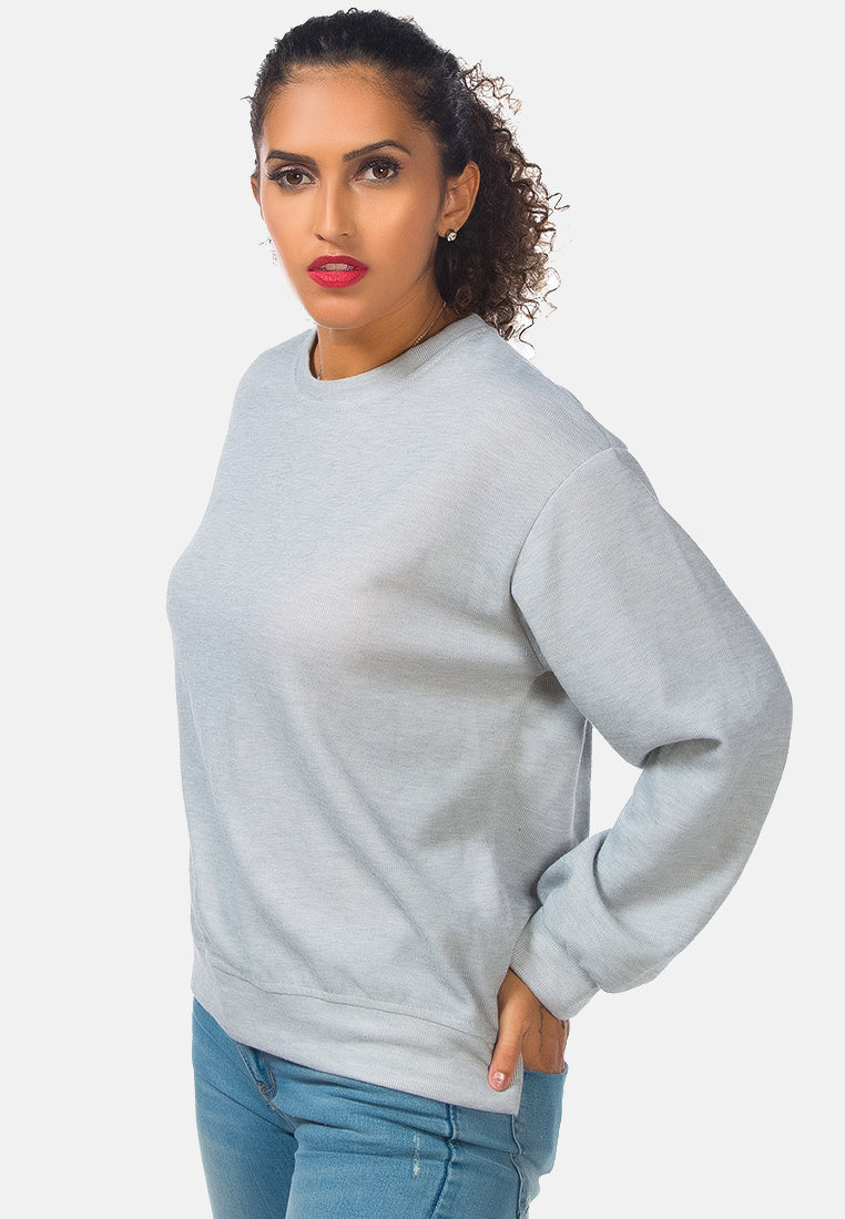 knitted long sleeve pullover sweatshirt#color_grey