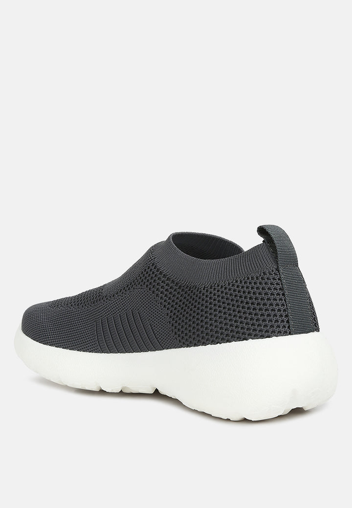 Knitted Slip On Sneakers#color_grey