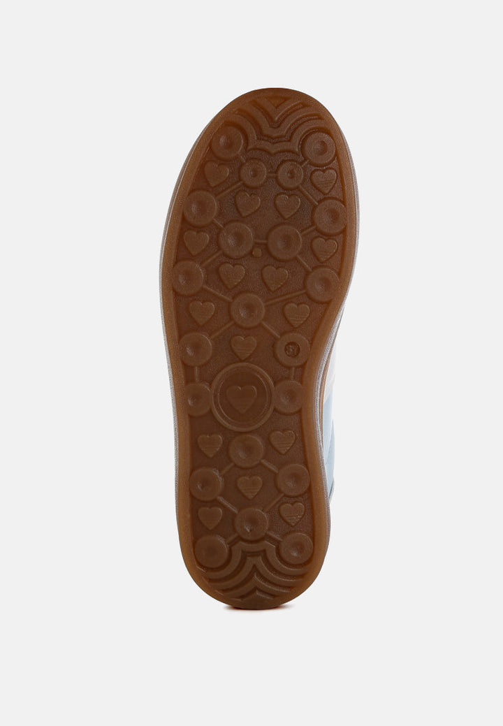 faux leather lace up sneakers by mode#color_light-blue