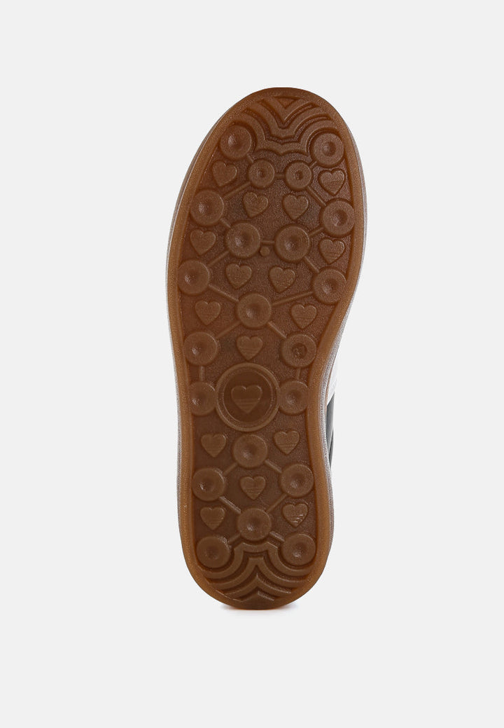 faux leather lace up sneakers by mode#color_black