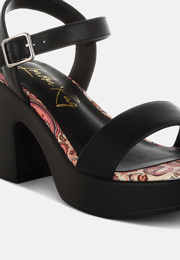 faux leather pin buckle platform heels by mode#color_black