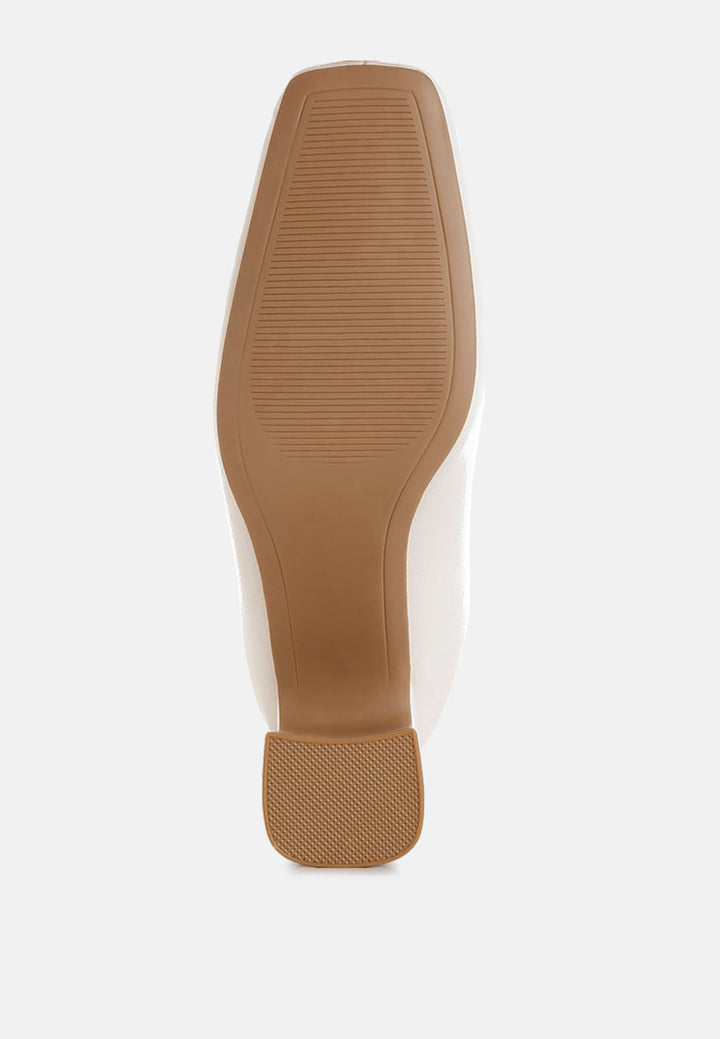 patent square toe ankle boots by rag#color_off-white