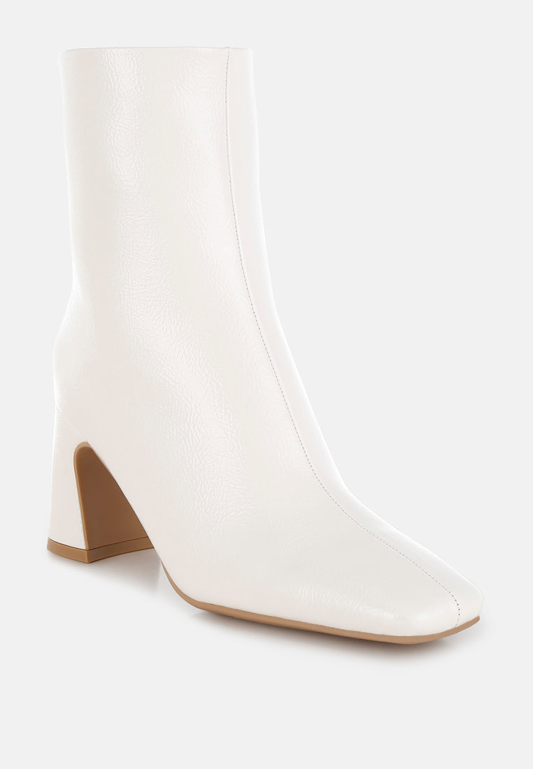 patent square toe ankle boots by rag#color_off-white