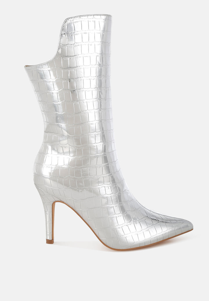 kultrus croco stiletto heel mid-calf boots#color_silver