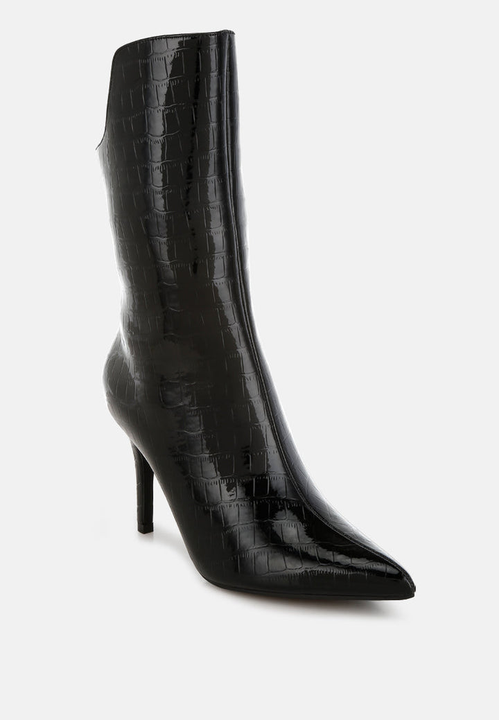 croco stiletto heel mid-calf boots by rag#color_black