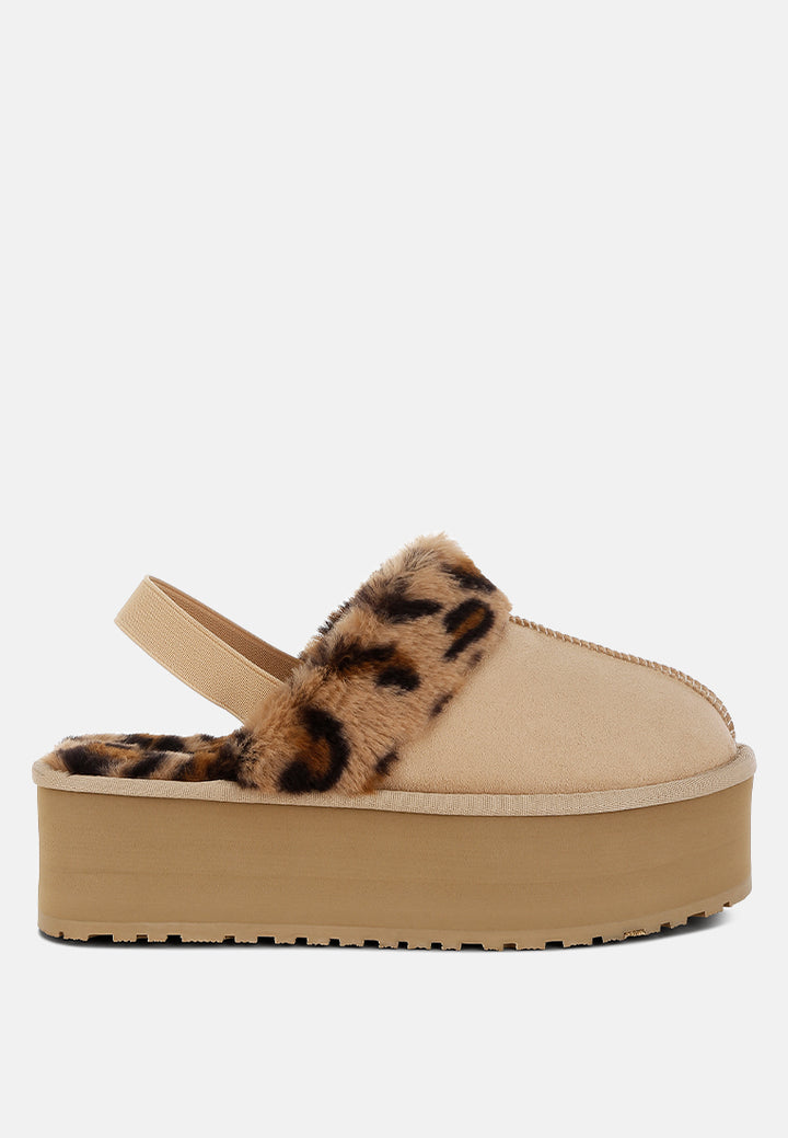 kutchu leopard faux fur platform classic slingback#color_beige