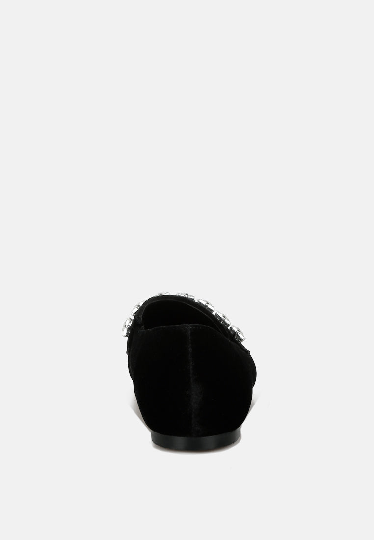 velvet diamante strap loafers by motes#color_black