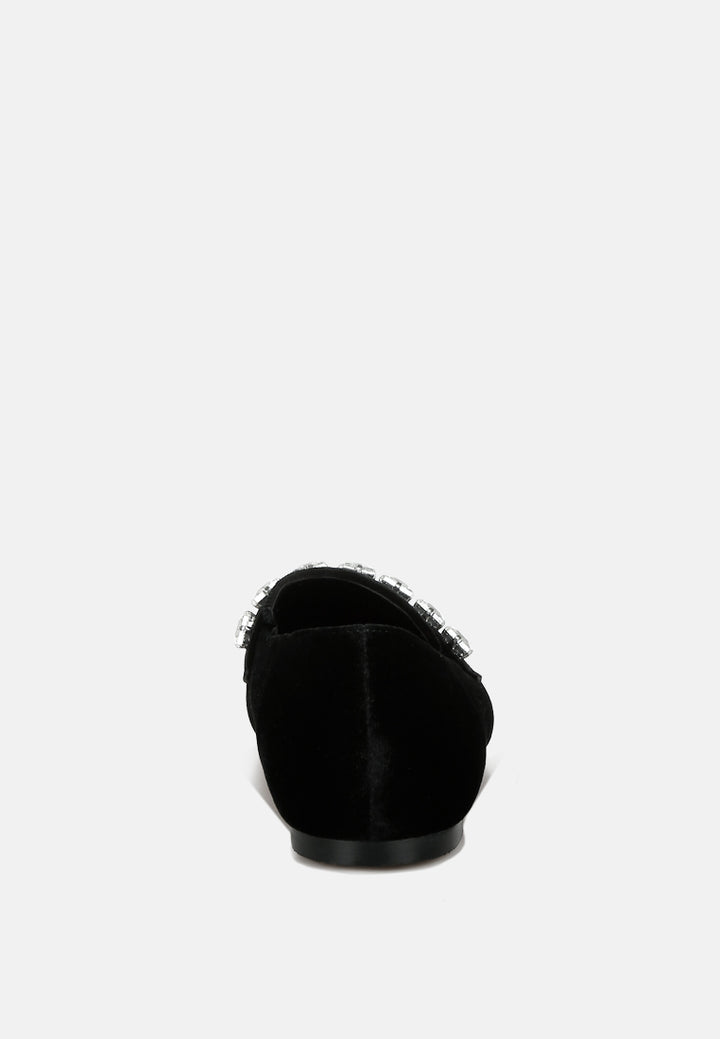 velvet diamante strap loafers by motes#color_black
