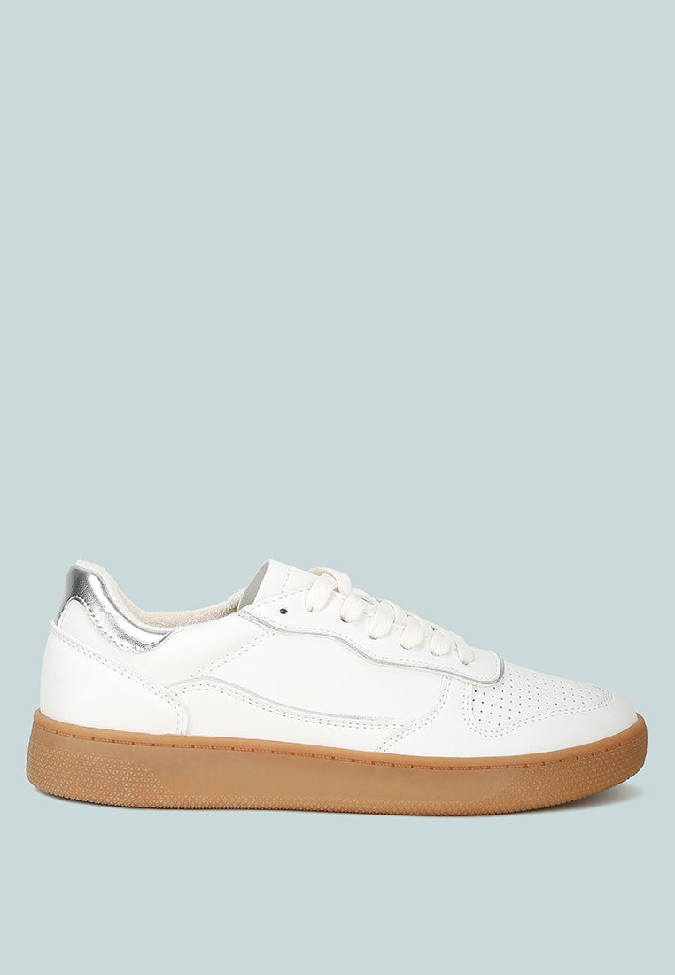 kyniska faux leather everyday sneakers#color_silver