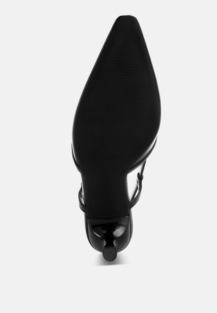 luxton slingback pin buckle kitten heels#color_black