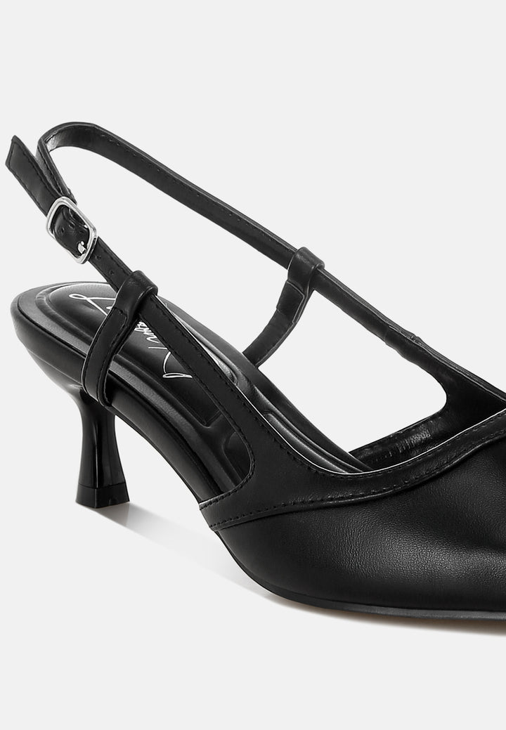 luxton slingback pin buckle kitten heels#color_black