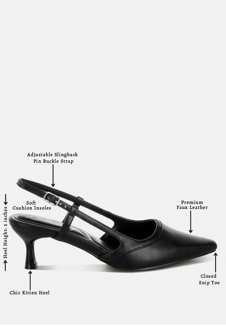 luxton slingback pin buckle kitten heels#color_black