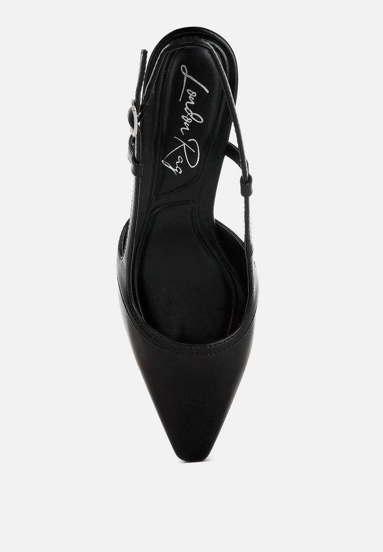 luxton slingback pin buckle kitten heels#color_black