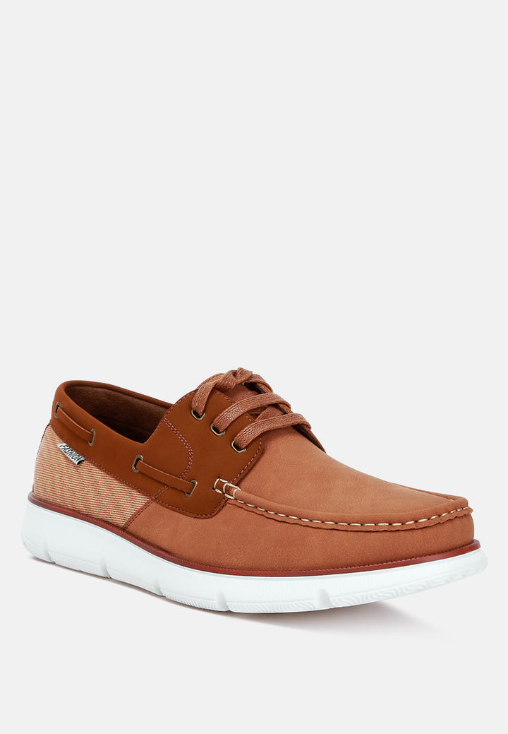 lace-up boat shoes by ruw#color_tan
