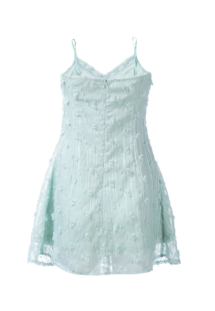 lace detail dobby slip dress by ruw#color_green