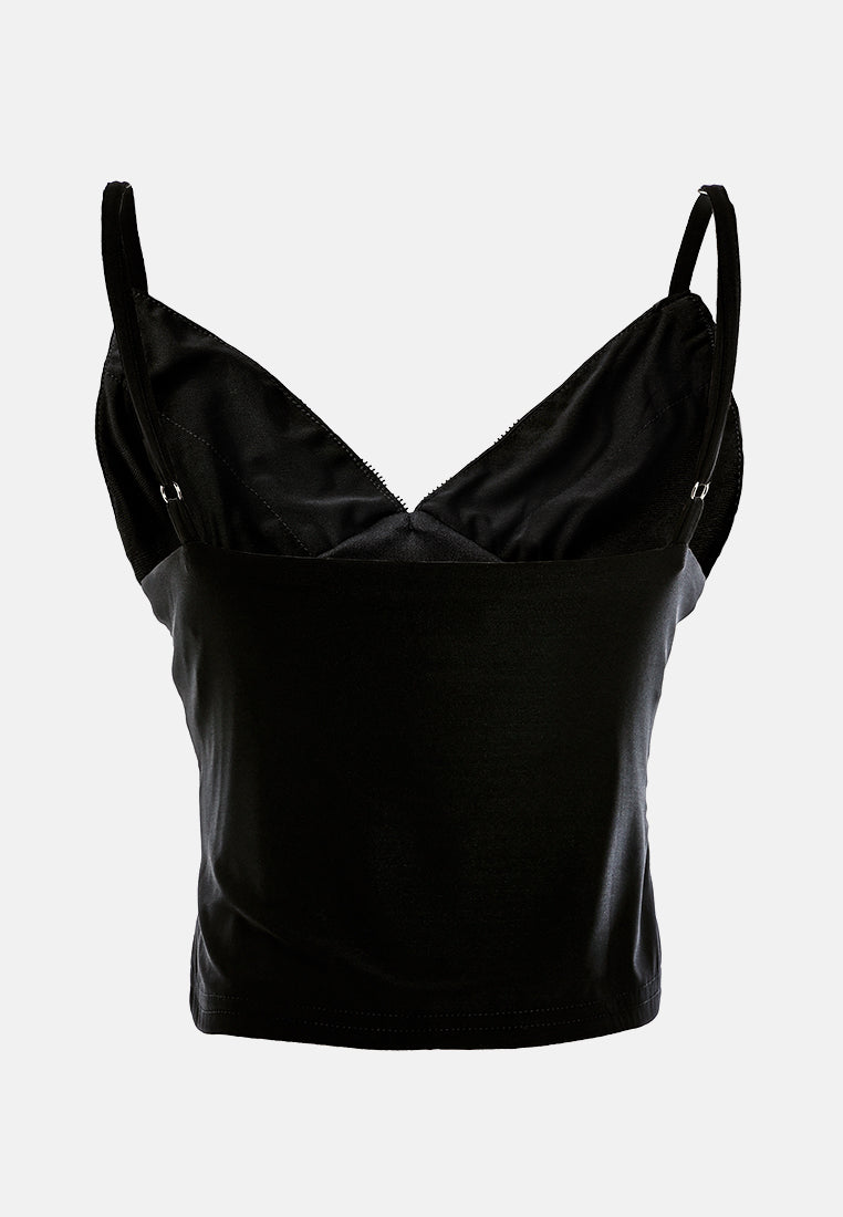 lace detail slip top by ft#color_black