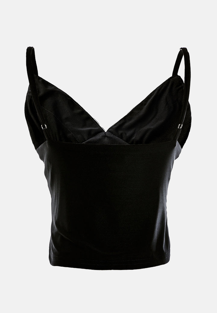 lace detail slip top by ft#color_black