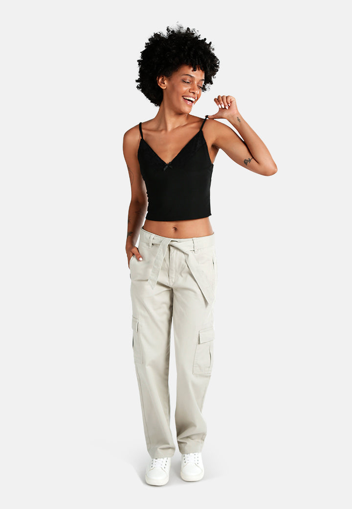 lace detail slip top by ft#color_black