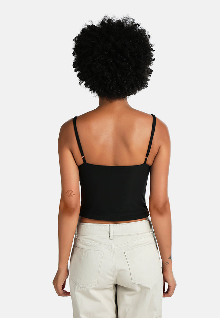 lace detail slip top by ft#color_black