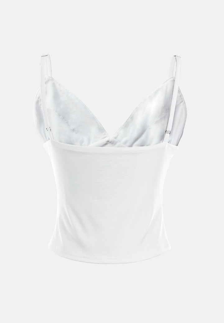 lace detail slip top by ft#color_white