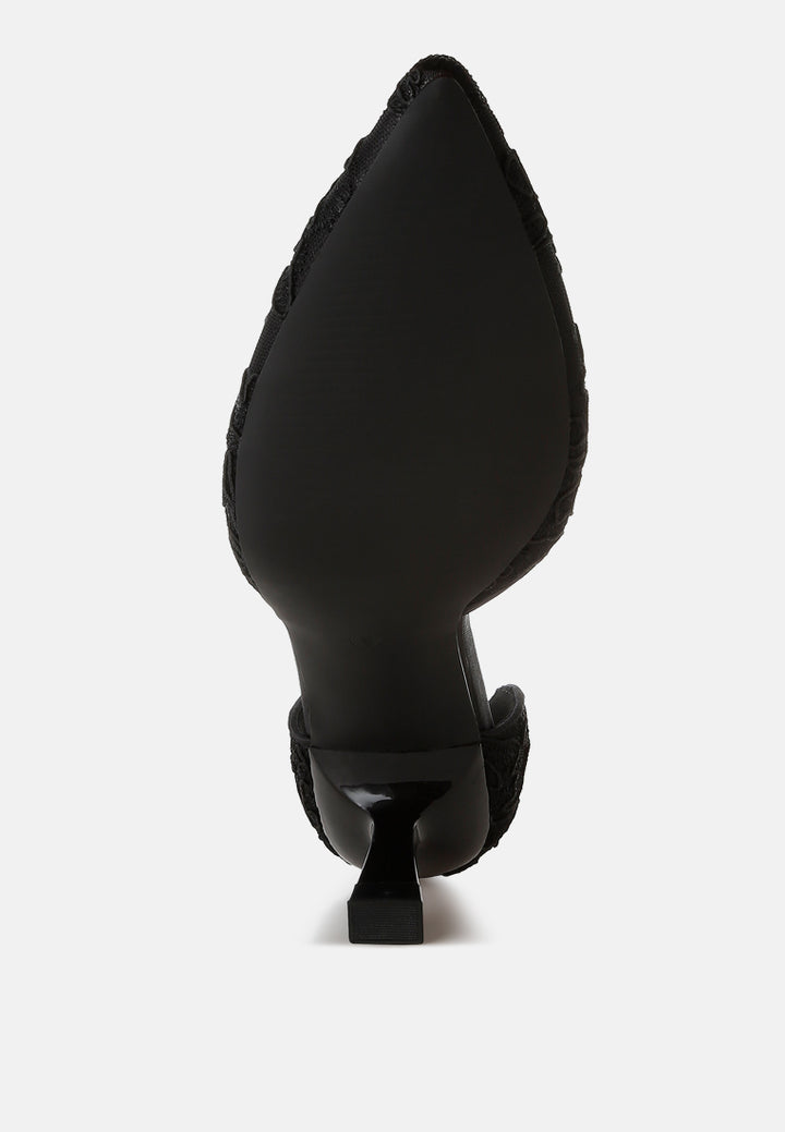 lace kitten heel sandals by mode#color_black