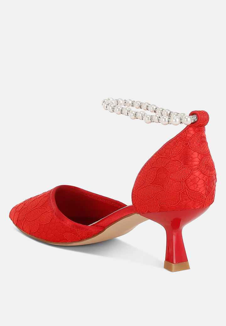 lace kitten heel sandals by mode#color_red