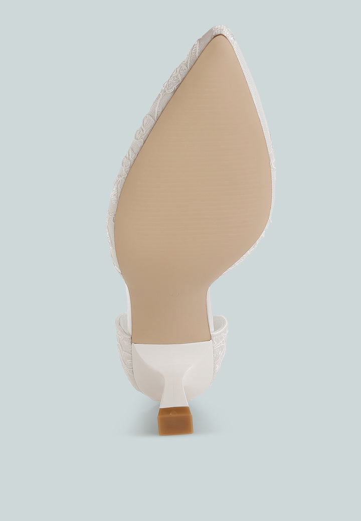lace kitten heel sandals by mode#color_white