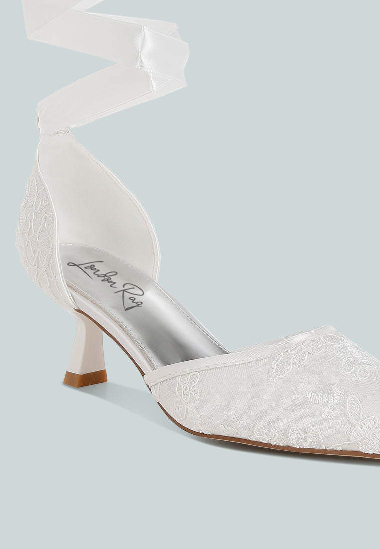 lace kitten heel sandals by mode#color_white