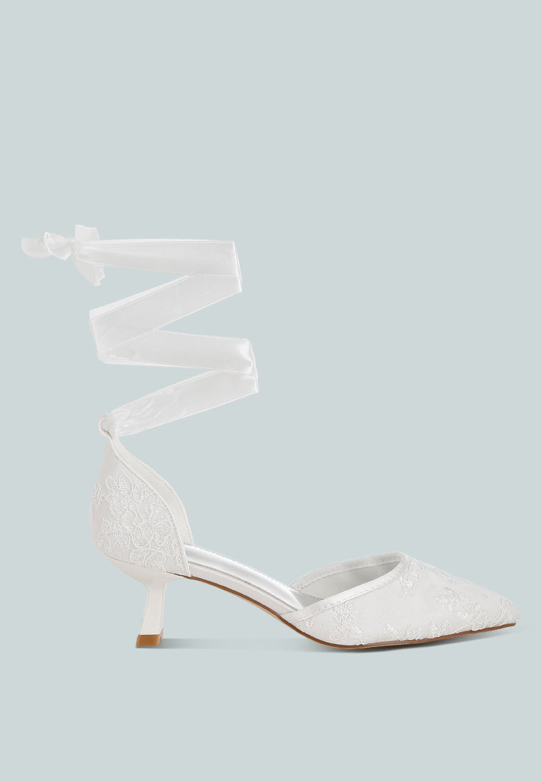 lace kitten heel sandals by mode#color_white