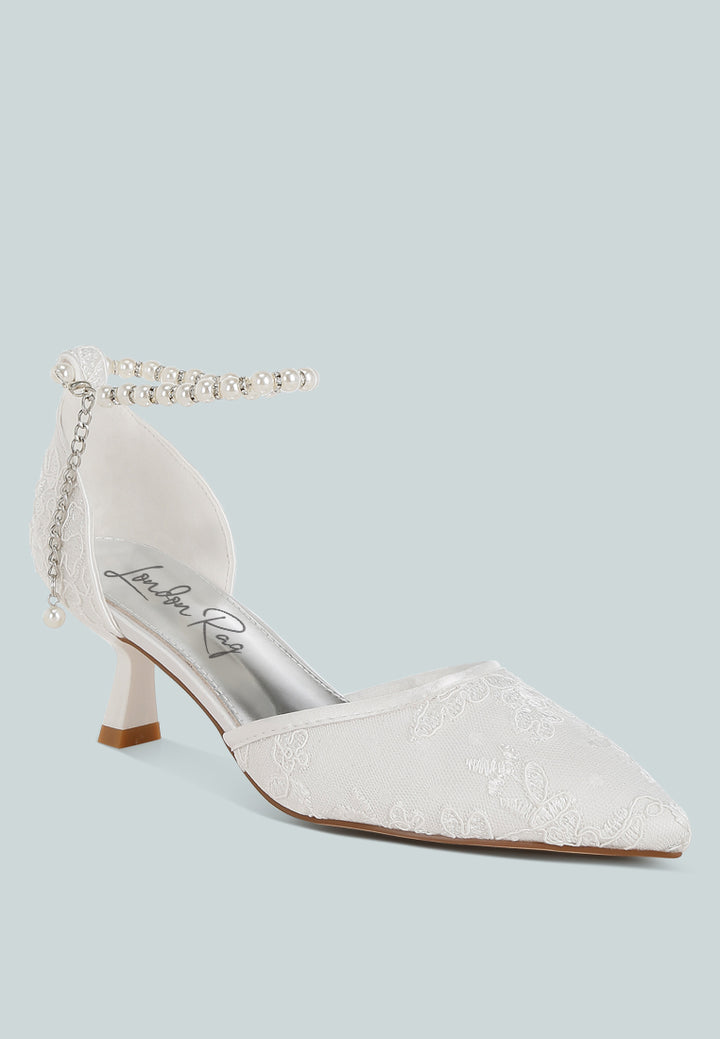 lace kitten heel sandals by mode#color_white